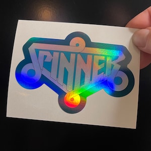Holographic Blade Runner Spinner Logo Vinyl Sticker! Cyberpunk Movie Blade Runner All Weather 3&quot; Metallic Decal.