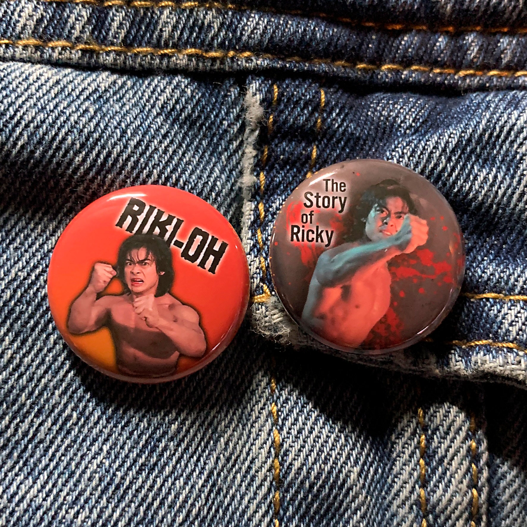 Riki Oh The Story Of Ricky Button Set Classic Splatter Etsy