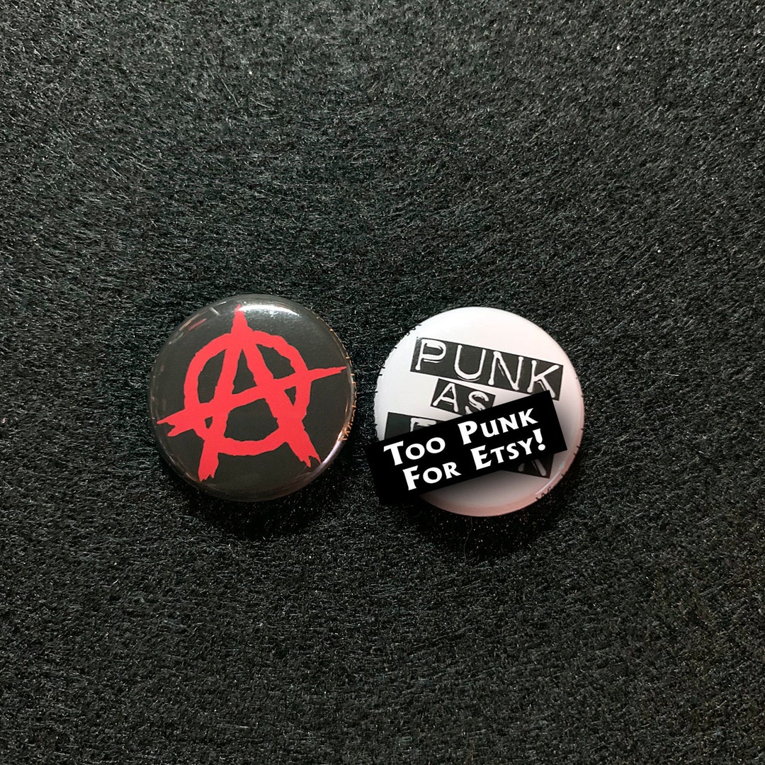 12 PUNK ROCK - 1 Pinbacks Buttons Pins - One Inch Badges Set MOSH SKULL  Anarchy