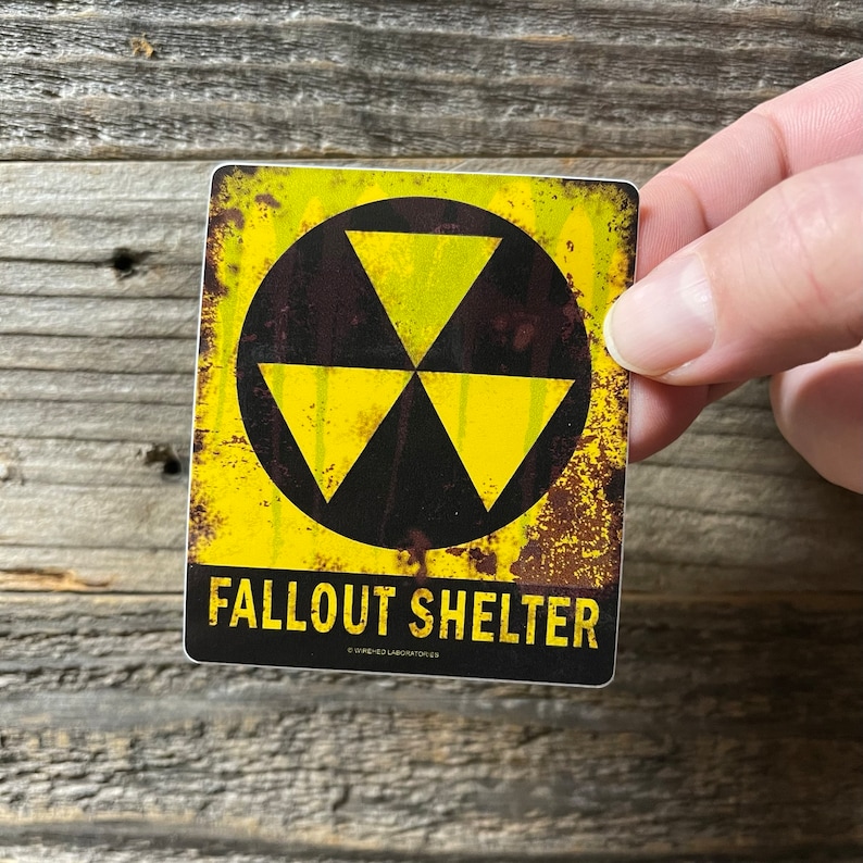 Radiation Warning Sticker Set! Distressed Graphics! Fallout Shelter ...