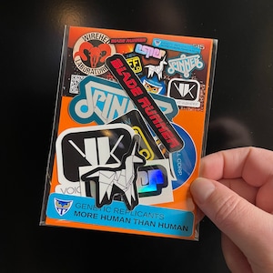 Blade Runner Sticker Pack! 8 Sticker Set! Waterproof vinyl decals! Featuring Corporate Logos like: Tyrell, Voight-Kampff, Esper & Spinner!