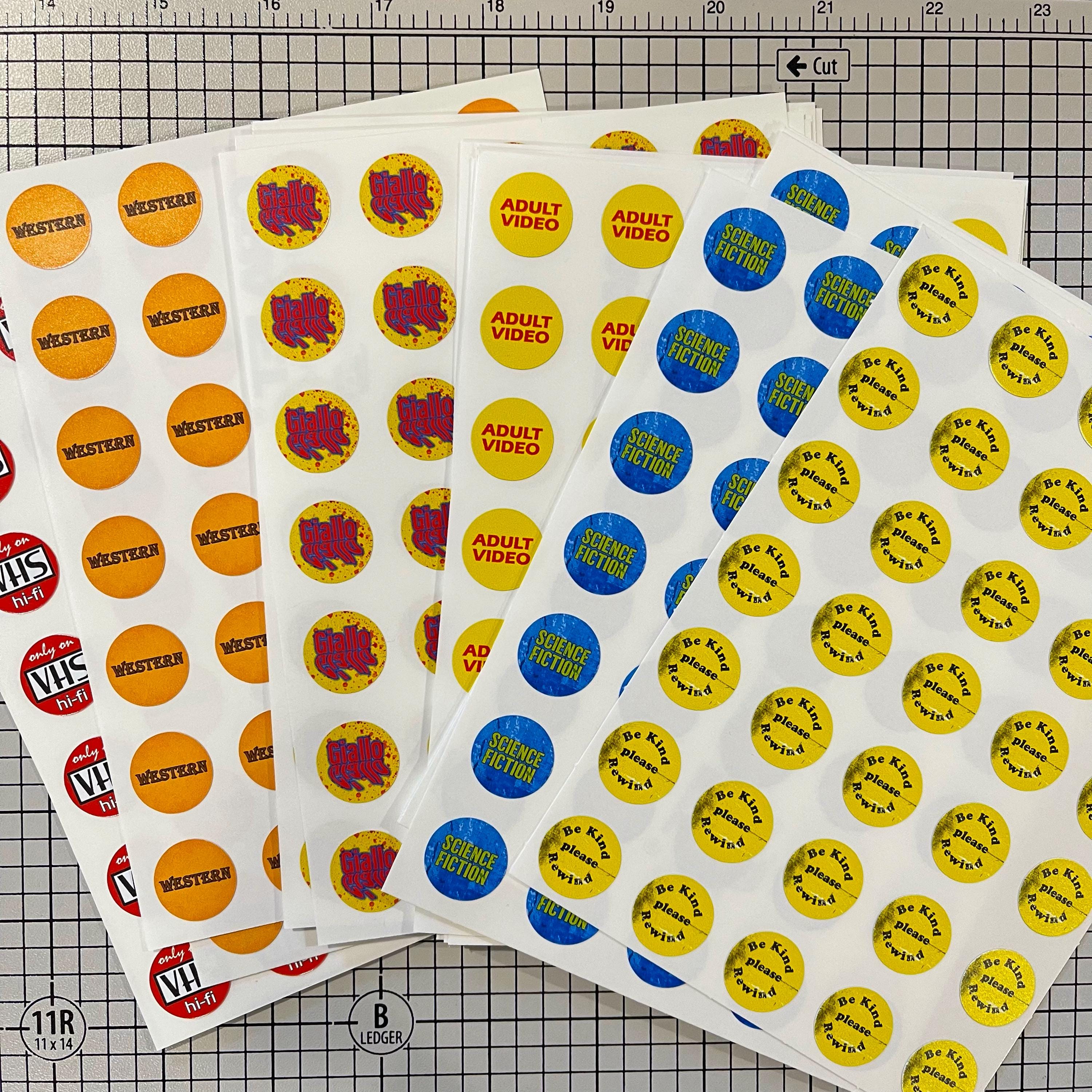 Retro Genre Movie Stickers - VHS, DVD Horror, Sci-fi, Be Kind