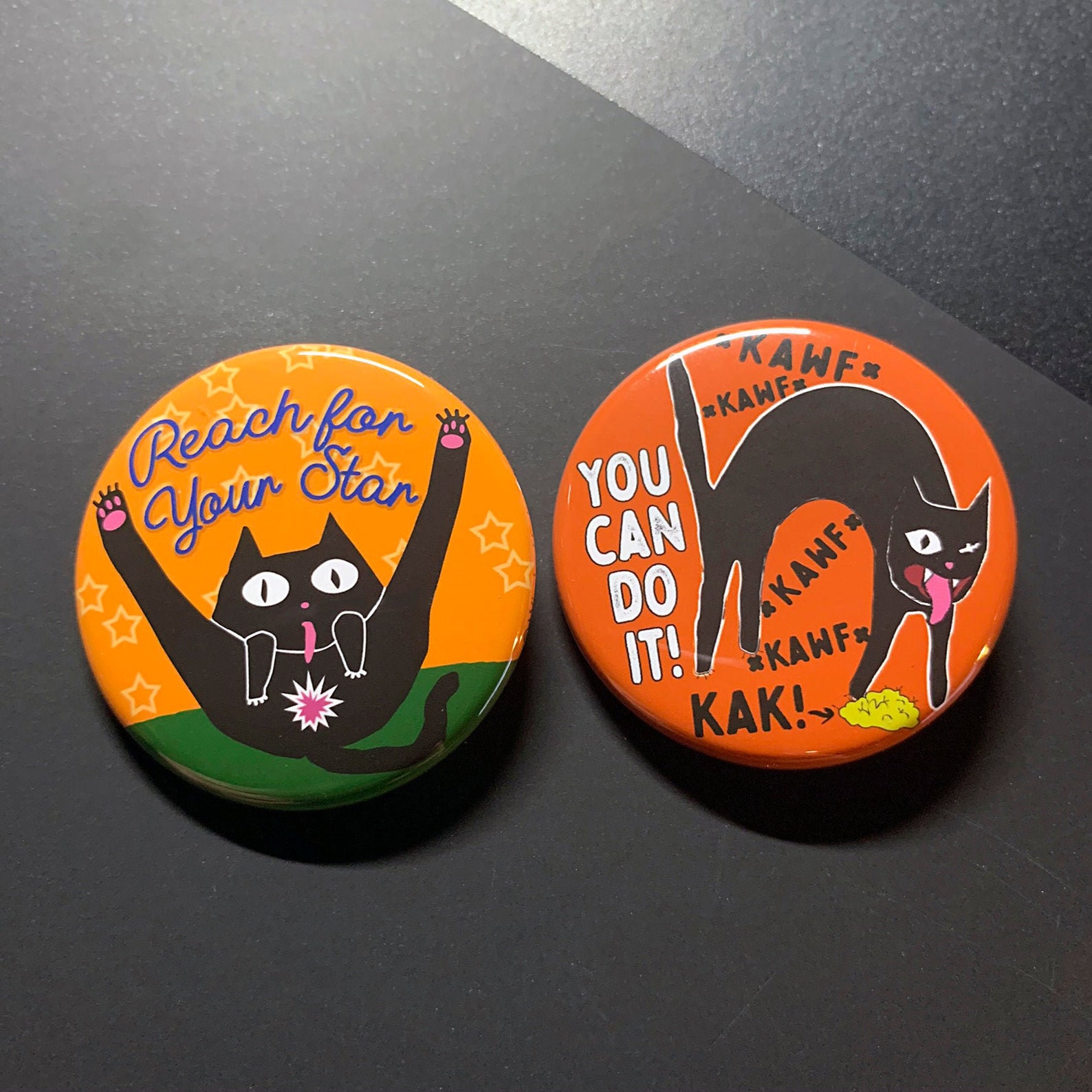 Silly Motivational Cat Buttons Inappropriate Gross and Etsy