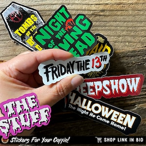 Horror Movie Logo Stickers! High Quality, Laminated All Weather Vinyl Decals! Choose From 30 hot Designs!