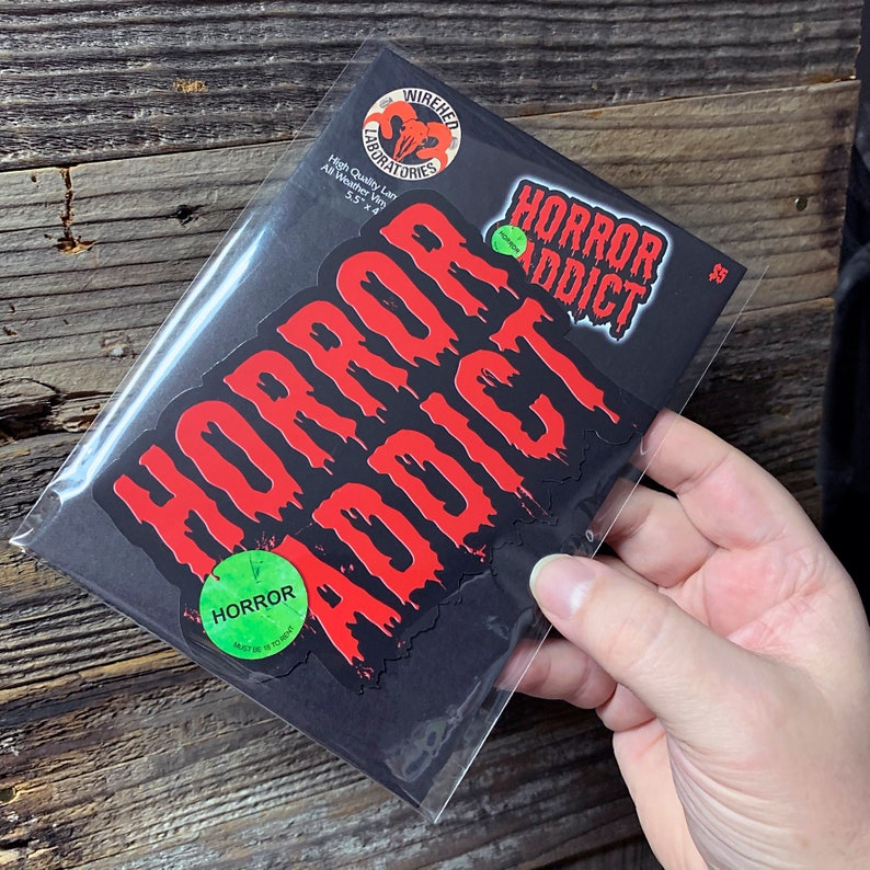 HORROR ADDICT Vinyl Sticker Large 5.5 Laminated | Etsy