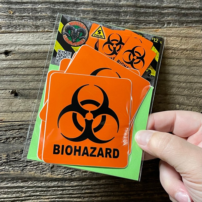 Biohazard Vinyl Sticker! Waterproof Orange Hazard Symbol Decal! Highest ...