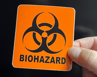 Biohazard Vinyl Sticker! Waterproof Orange Hazard Symbol Decal! Highest Quality!