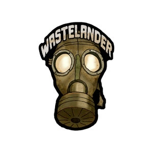 WASTELANDER Vinyl Sticker! All weather post apocalypse gas mask decal!