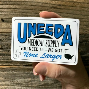 Uneeda Medical Supply Vinyl Sticker! Zombie Horror Movie All Weather Decal!