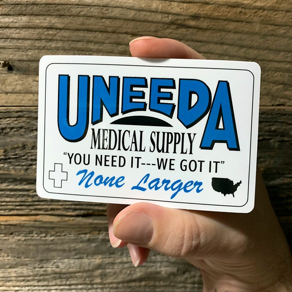 Uneeda Medical Supply Vinyl Sticker! Zombie Horror Movie All Weather Decal!