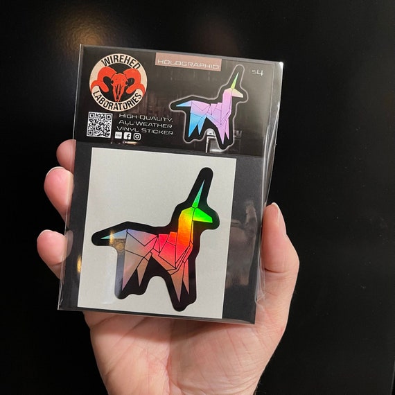 Holographic Unicorn Vinyl Sticker! Cyberpunk Movie Blade Runner All Weather 3" Metallic Decal.