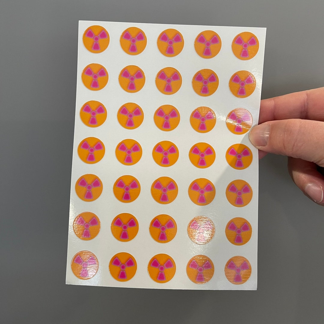 Radiation Warning Symbol trefoil Sticker Sheet 1 Sheet of Thirtyfive 3
