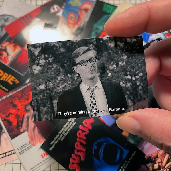 Horror Movie Stickers! 25 Mini Poster Sticker Pack! Set of 25 different decals! High Quality 2 x 3" all weather, laminated vinyl decals!