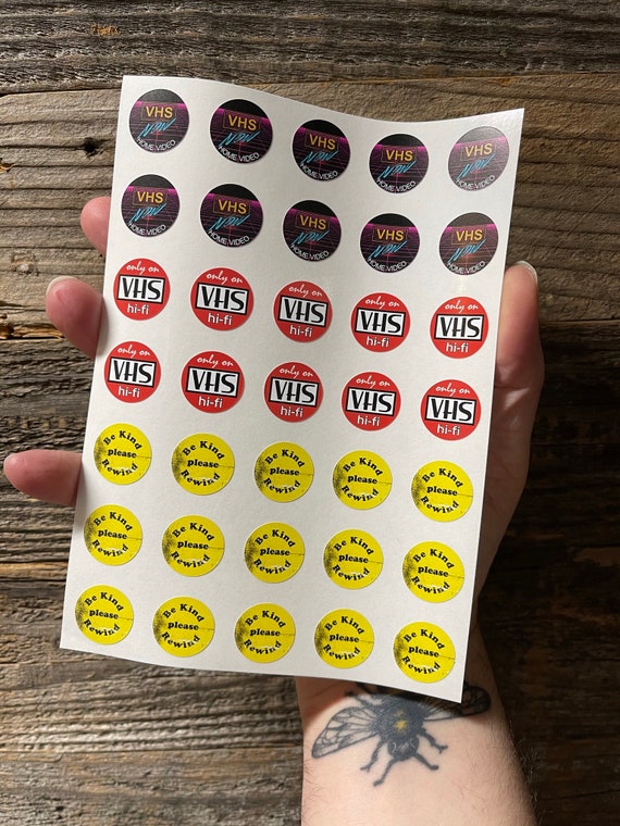 VHS Sticker Sheet! 1 Sheet of Thirty-five (35) 3/4