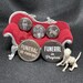 Funeral In Progress 5 Button Set. Goth style - FUNERAL NO PARKING | Not Dead Yet | Haunted | Possessed. Dark Aesthetic spooky pins. 