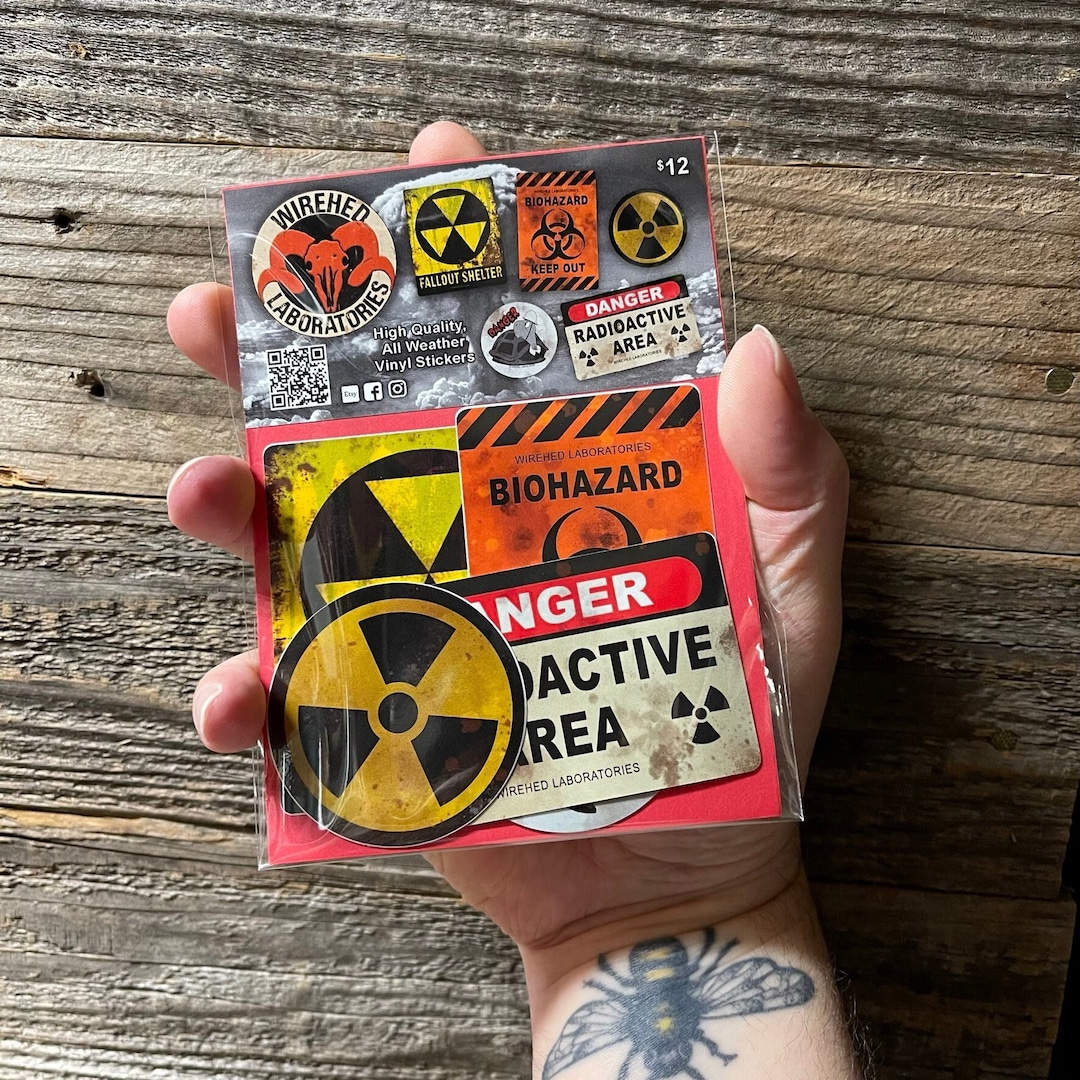 Radiation Warning Sticker Set! Distressed Graphics! Fallout Shelter ...