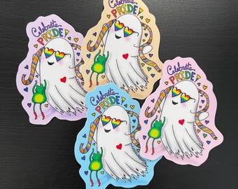 Celebrate Pride Ghost Sticker Pack! 4 Spooky Gay Happy Haunters!
