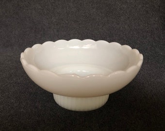 Vintage MilkGlass Dish/Bowl Scalloped Rim - Milk Glass