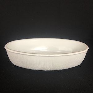RARE - Vintage Low Profile Bark Textured White Opaque Milk Glass Planter Bowl Succulent Dish