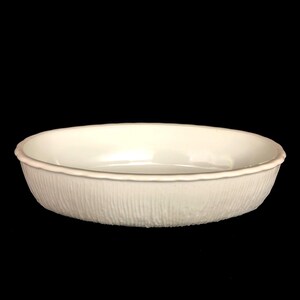 RARE - Vintage Low Profile Bark Textured White Opaque Milk Glass Planter Bowl Succulent Dish