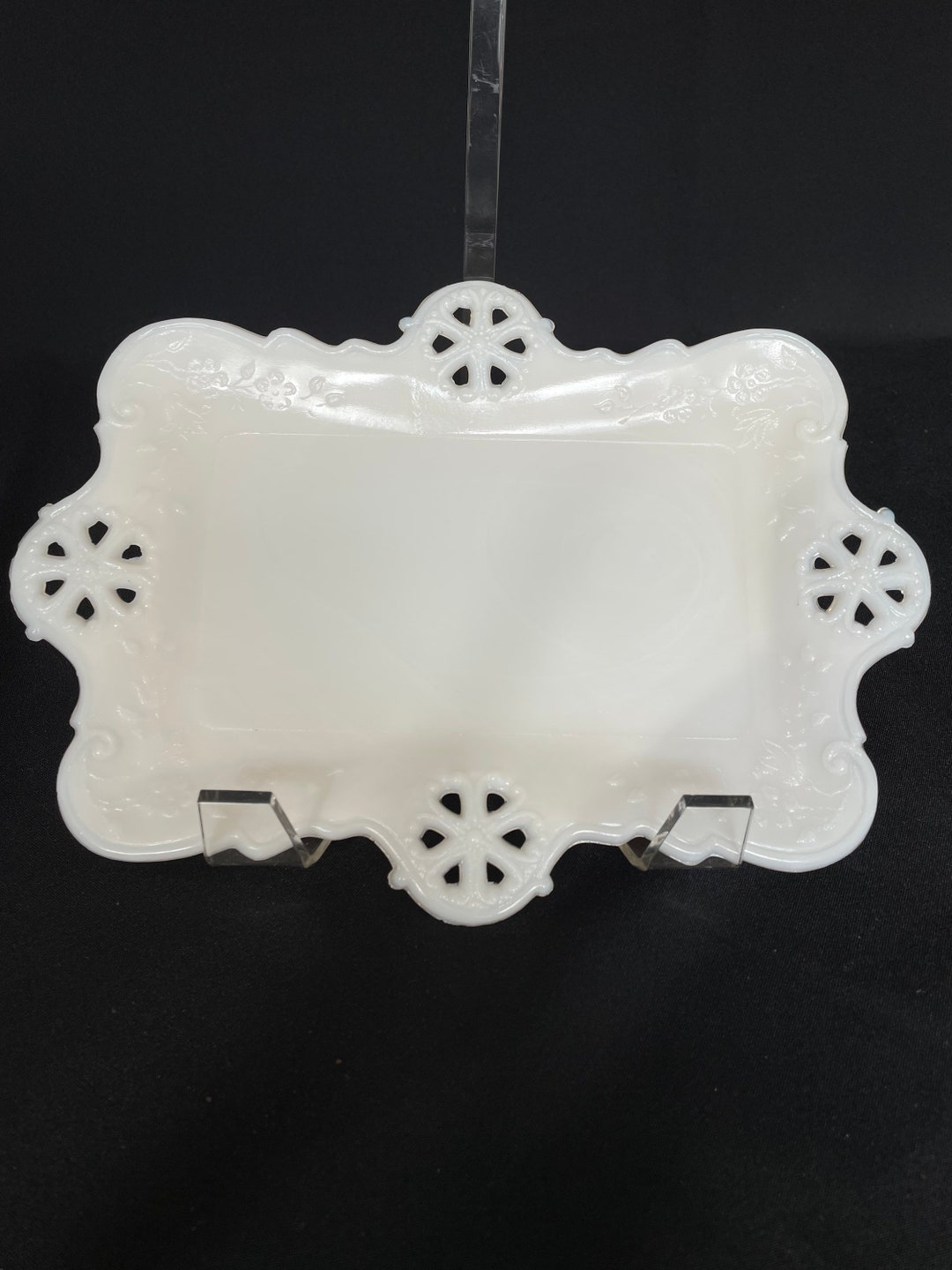 RARE Antique Milk Glass Vanity Tray Milkglass Plate Etsy