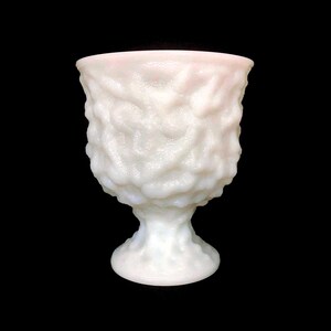Ungeformte texturierte Vintage MilkGlass Kompott Schale mit Fuß Pflanzgefäß