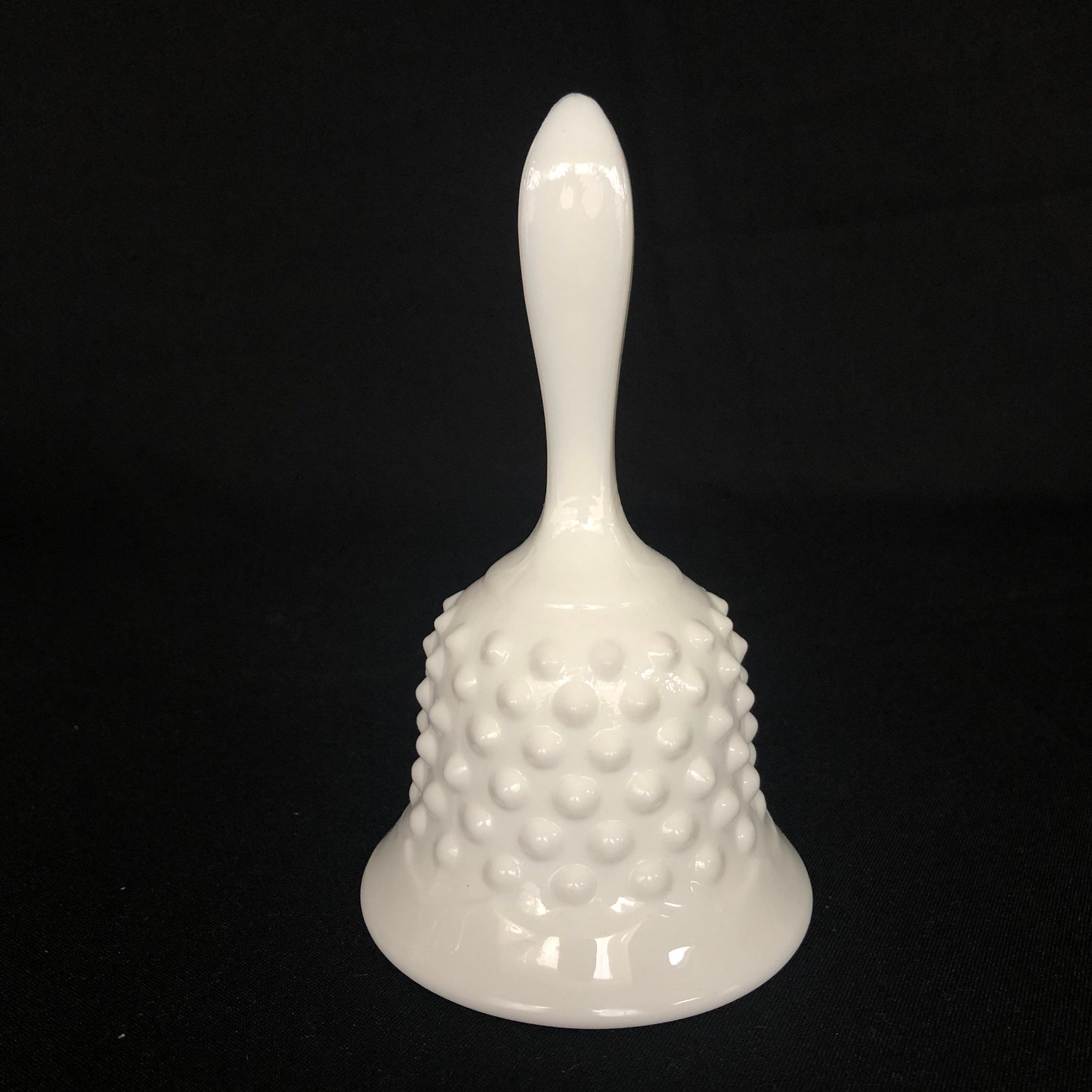 Vintage Hobnail White Milk Glass Dinner Bell Etsy
