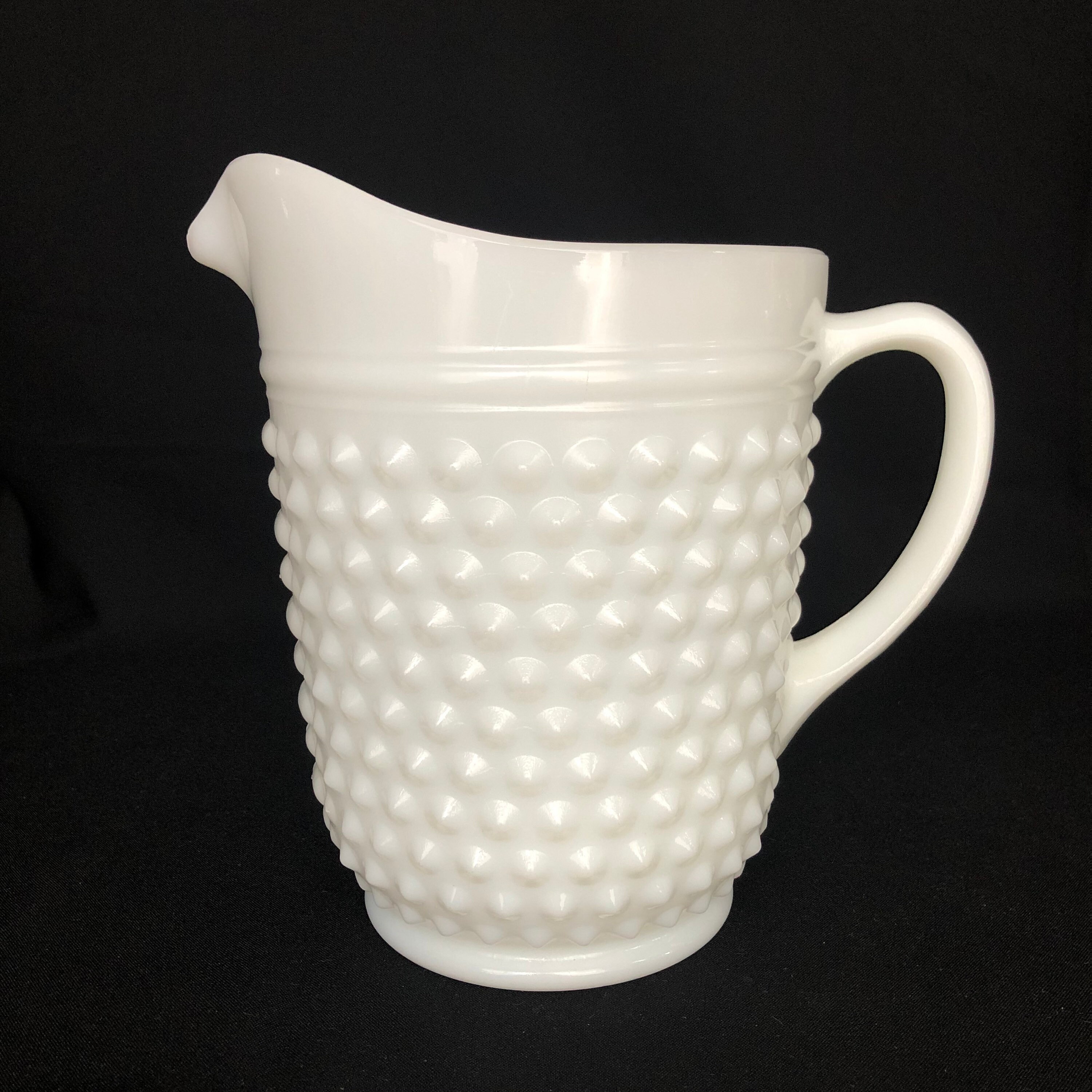 Big Vintage Hobnail Milkglass 64oz Pitcher Dot & Dash Milk Glass64oz Pitcher Vintage Milk Glass