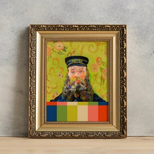 alter art, vintage print, Vincent van goh, colorblock wall art, printable wall art, eclectic wall art, eclectic print, eclectic print, altered art