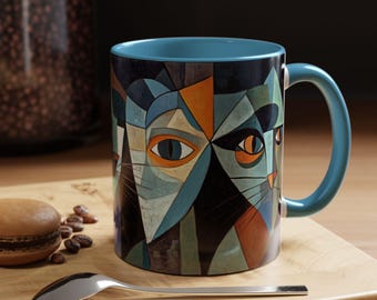 Tazza con gatto Picasso: "Purrblo Purrcasso" Tazza da caffè vivace, regalo per gli amanti dell'arte
