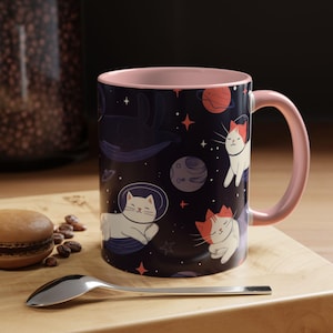 Cosmic Cat Coffee Mug: Relaxing, Fun, Space-Themed, Pet Lover Gift, Cat Lover Mug, Outer Space Decor, Perfect for Birthdays