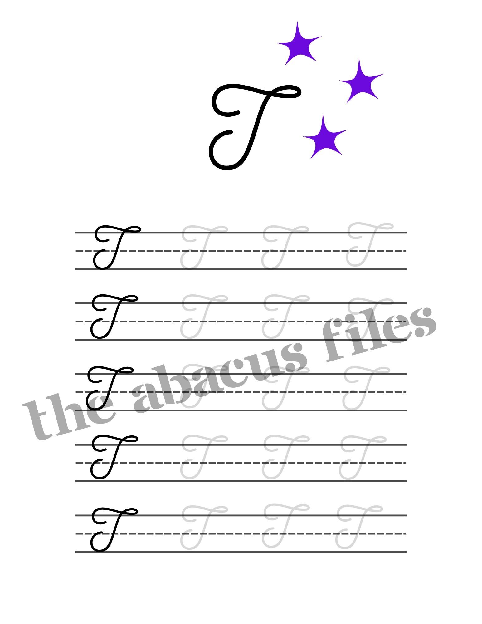 Cursive Handwriting Task Printable Cursive Handwriting Practice Sheets/homeschooling Tools - Etsy