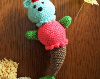 Two Scoops of Summer - Crochet Pattern Only - Mermaid Teddy Bear