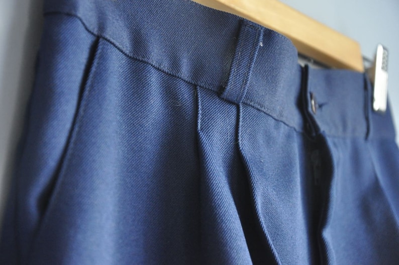 Vintage high waisted trousers size 4 navy blue pleats pockets Opening Sale women/'s business casual pants 90s fashion 1990s clothes