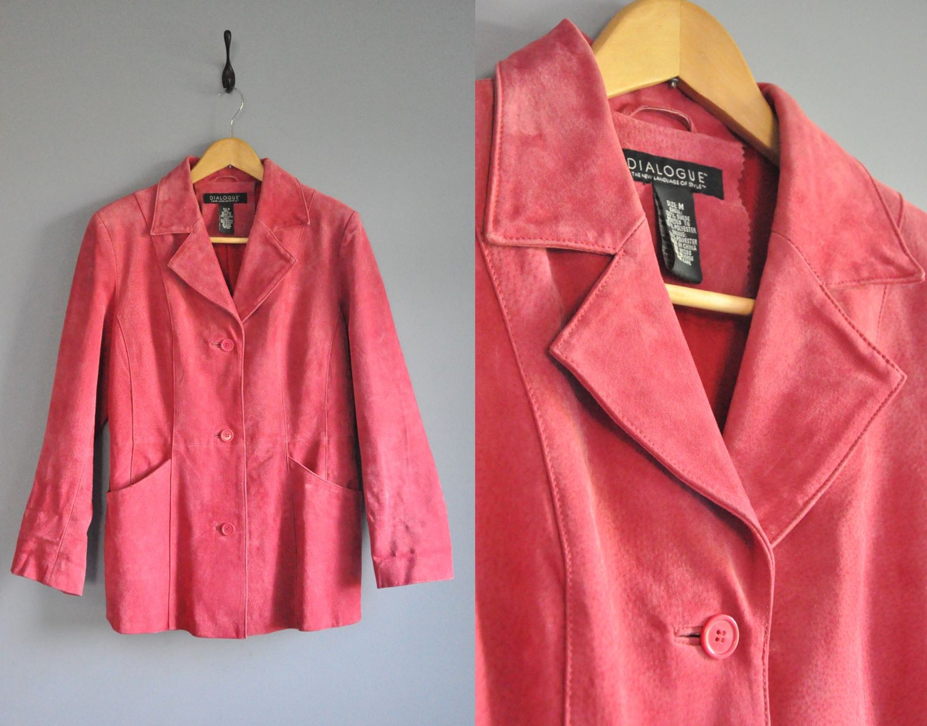 pink suede blazer