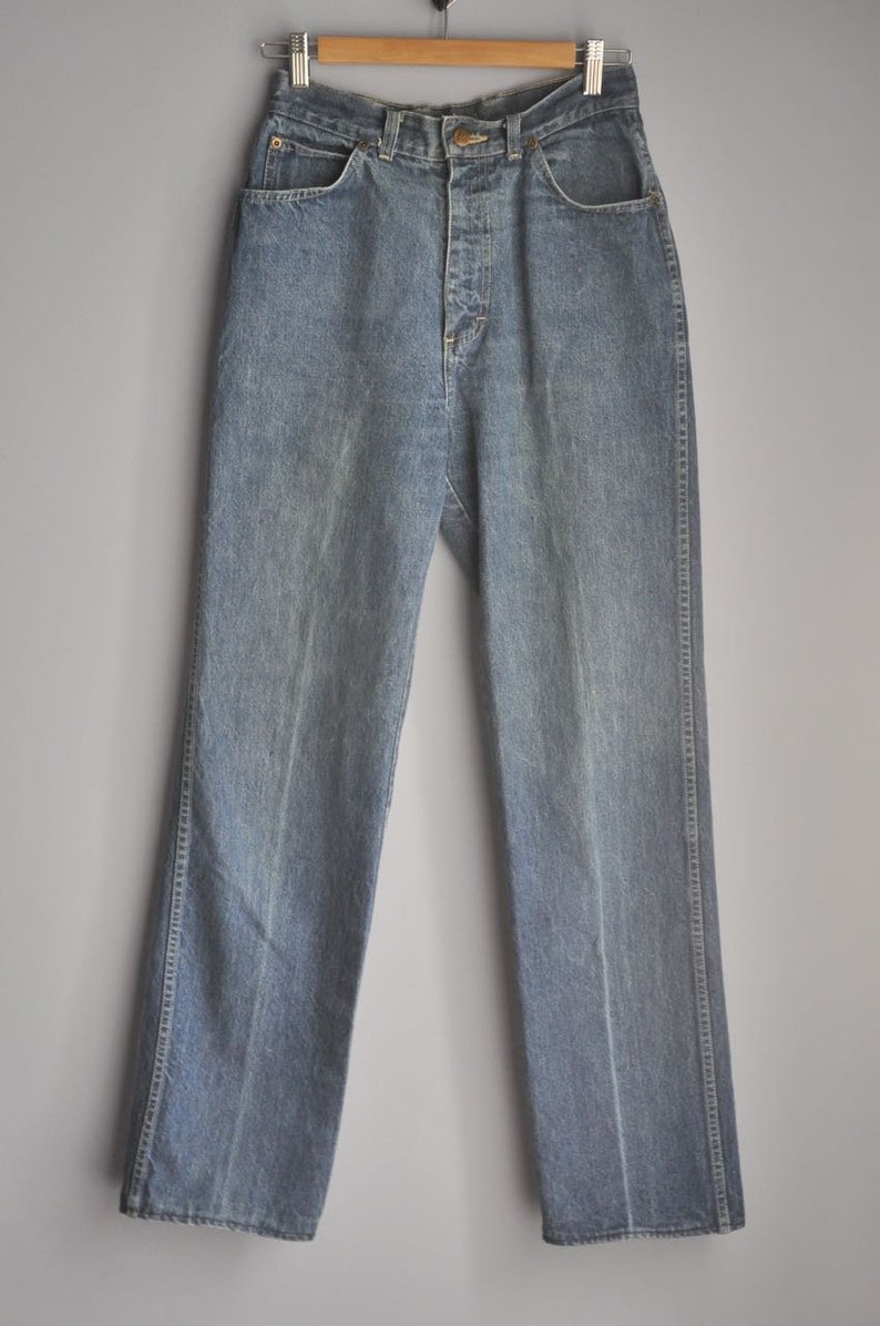 1980s medium wash bottoms size 4 or 6 tall Vintage high waisted jeans Opening Sale 28 inch waist women/'s 80s genuine denim pants