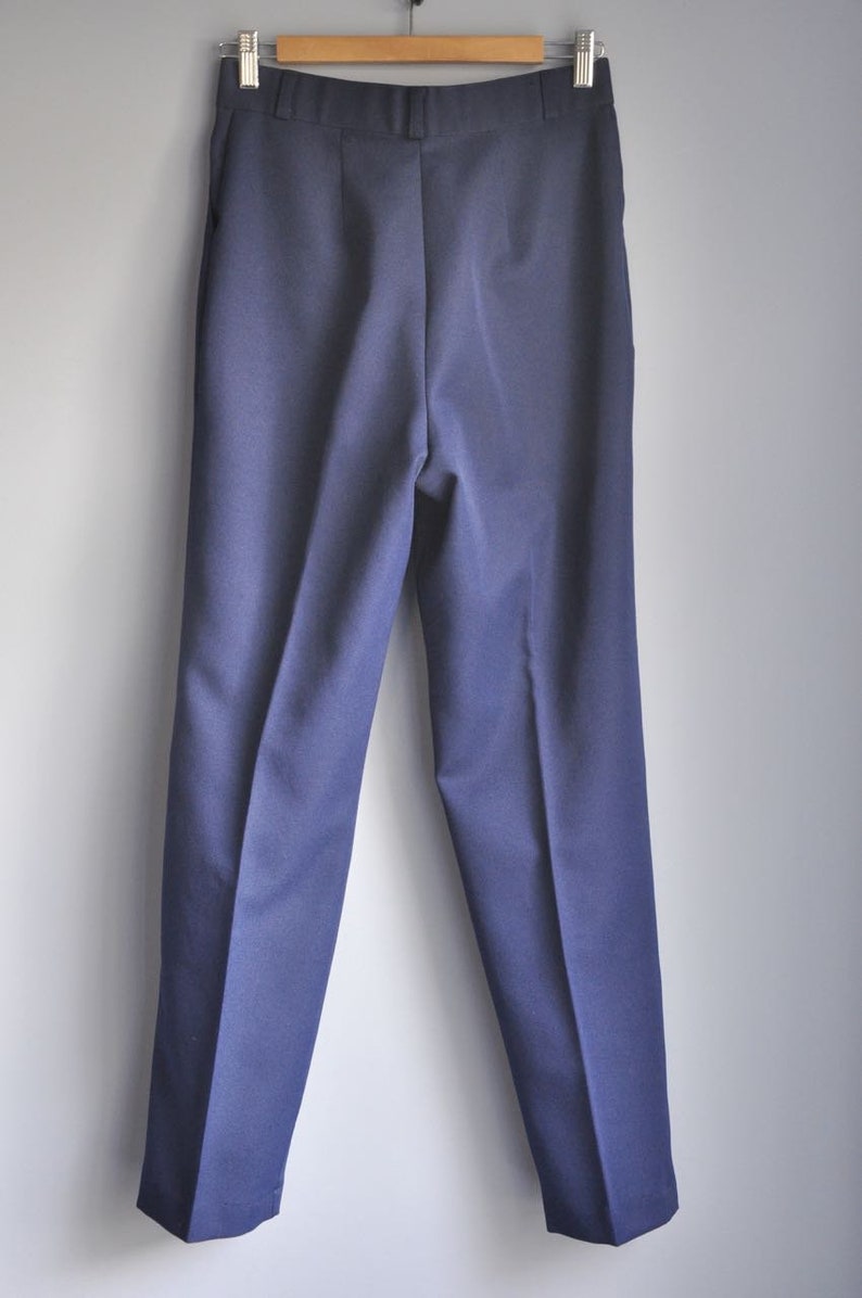 Vintage high waisted trousers size 4 navy blue pleats pockets Opening Sale women/'s business casual pants 90s fashion 1990s clothes