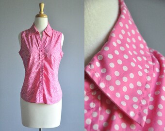 90s Polka Dot Satin Top (L) main image 0