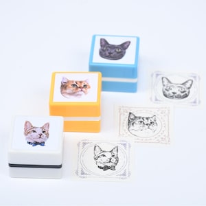 Custom-Made Pet Portrait Stamp DIY For Dog Figure Seal Personalized Cat Doggy Cuztomized Memento Chapter for Bookkeeping