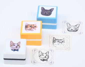 Custom Pet Portrait Stamp: Personalized Dog & Cat Stamp (3x3CM)