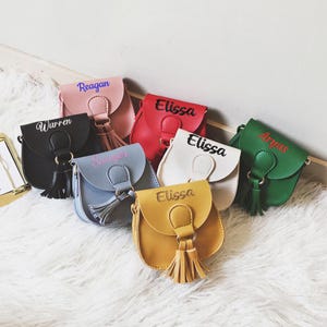 Sac à main personnalisé à bandoulière pour fille avec nom, sac à main brodé pour tout-petit avec nom, mini sac pour petite fille, cadeau pour petite fille, sac à main pour bébé