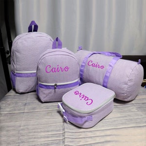 sac à dos brodé pour tout-petits, sac à dos personnalisé pour enfants, sac à dos en seersucker cadeau pour enfants, sac à dos personnalisé pour enfants, cartable pour enfants avec nom