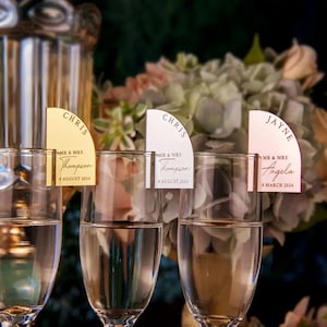 Etichette acriliche personalizzate per matrimonio, segnaposto con numeri da tavolo, segnabicchieri, apparecchiatura da tavola, etichetta per bevande
