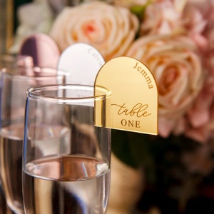 Etichette acriliche personalizzate per matrimonio, segnaposto con numeri da tavolo, segnabicchieri, apparecchiatura da tavola, etichetta per bevande