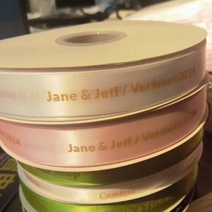 Personalised Satin Ribbon, Gift Wrapping, Birthdays, Weddings, Anniversary, Customised Ribbon, 100yards roll, Corporate Branding Ribbon