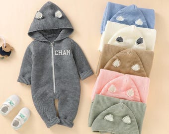 Embroidery Baby Romper Set,Personalized Coming Home Outfit,Newborn Infant Baby Boy Bodysuit,Babyshower Gift,Embroidery Baby Jumpsuit