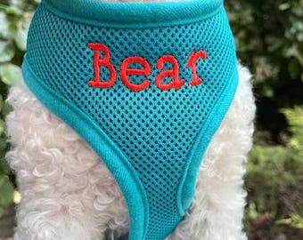 Personalized Pet Harness Custom Name Cat Harness Dog Name Collars Harnesses Embroidered Name Puppy Gifts Harness