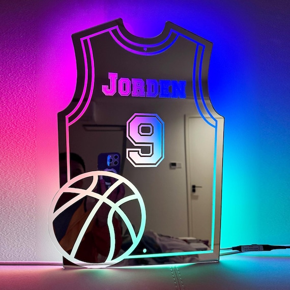 Custom Basketball Jersey Neon Sign: Personalized Kid Room Decor