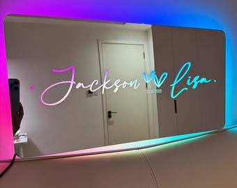 Personalized Infinity Mirror Night Light: Custom LED Name Sign