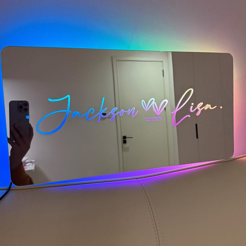 Personalized Infinity Mirror Night Light: Custom LED Name Sign - Etsy